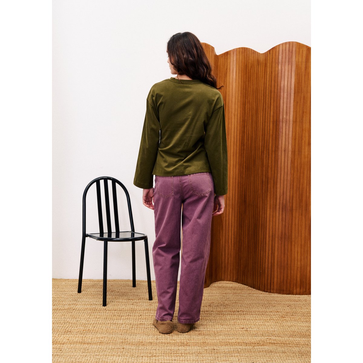 T-shirt en coton ORCHIS vert mousse, FRNCH
