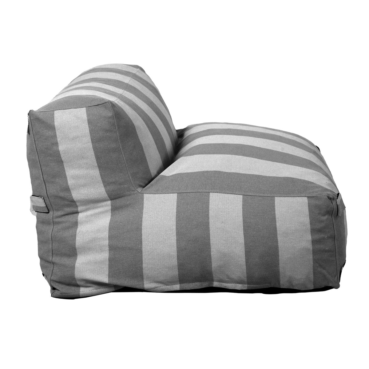 Chauffeuse rayée pour salon de jardin modulable , MIXI gris anthracite, OVIALA