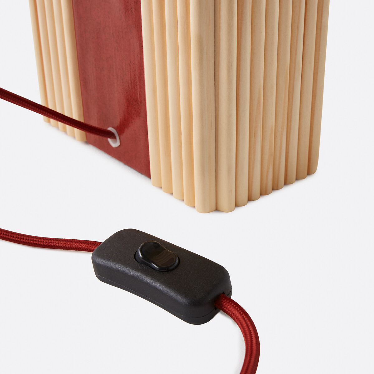 Lampe à poser en rotin et céramique, abat-jour en lin, CÉRABI naturel/terre de sienne, LA REDOUTE INTERIEURS
