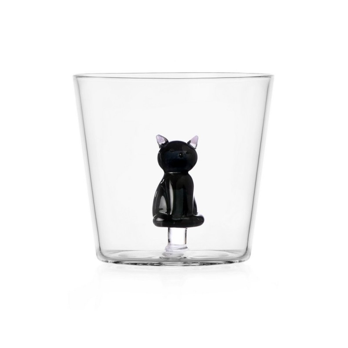 Verre à eau chat TABBY CAT black cat noir, ICHENDORF