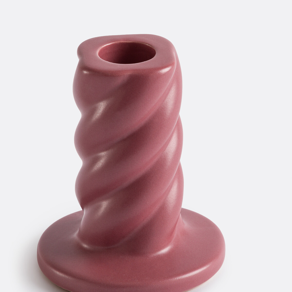 Vavy Twisted Ceramic Candle Holder H9cm pink, LA REDOUTE INTERIEURS