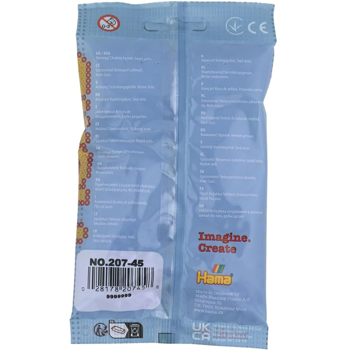 Sachet 1000 perles plastique Midi bleu, HAMA