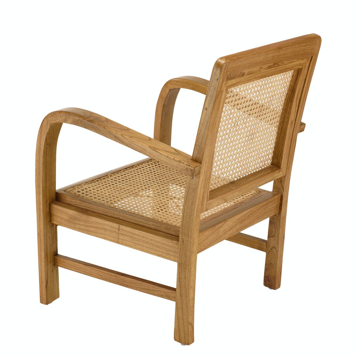 Fauteuil relax bois et rotin DIKA bois clair, PIER IMPORT