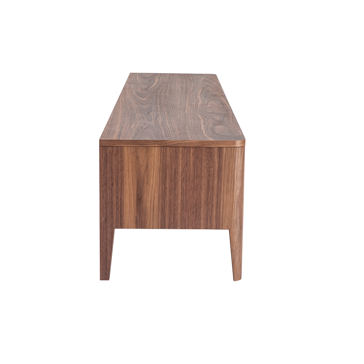 Meuble TV bois foncé noyer 3 tiroirs L180 cm BENJA noyer, MILIBOO
