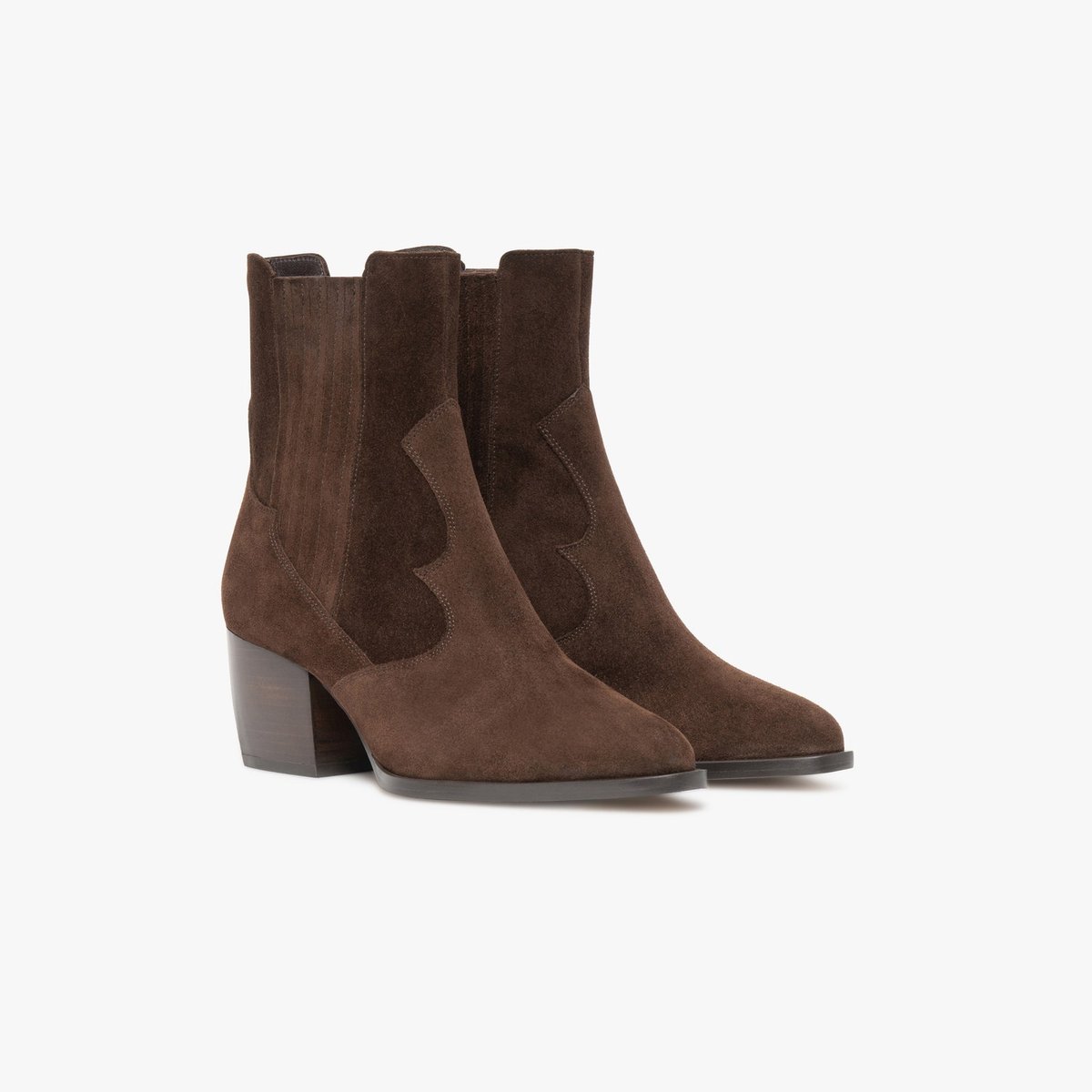 Boots À Talon en cuir MICKA marron chocolat, BOCAGE