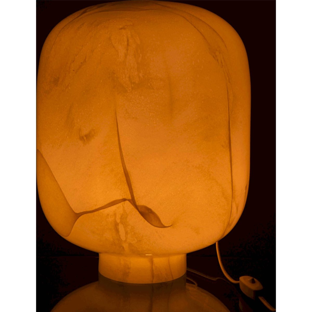 Lampe de table boule en verre soufflé jaune, RECOLLECTION