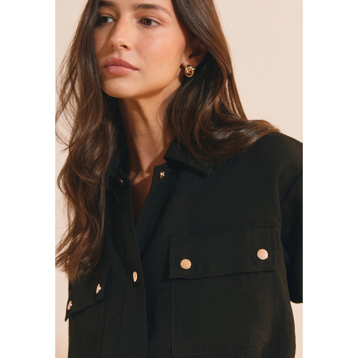 Veste avec détail bouton doré VAHIMO noir, ETAM