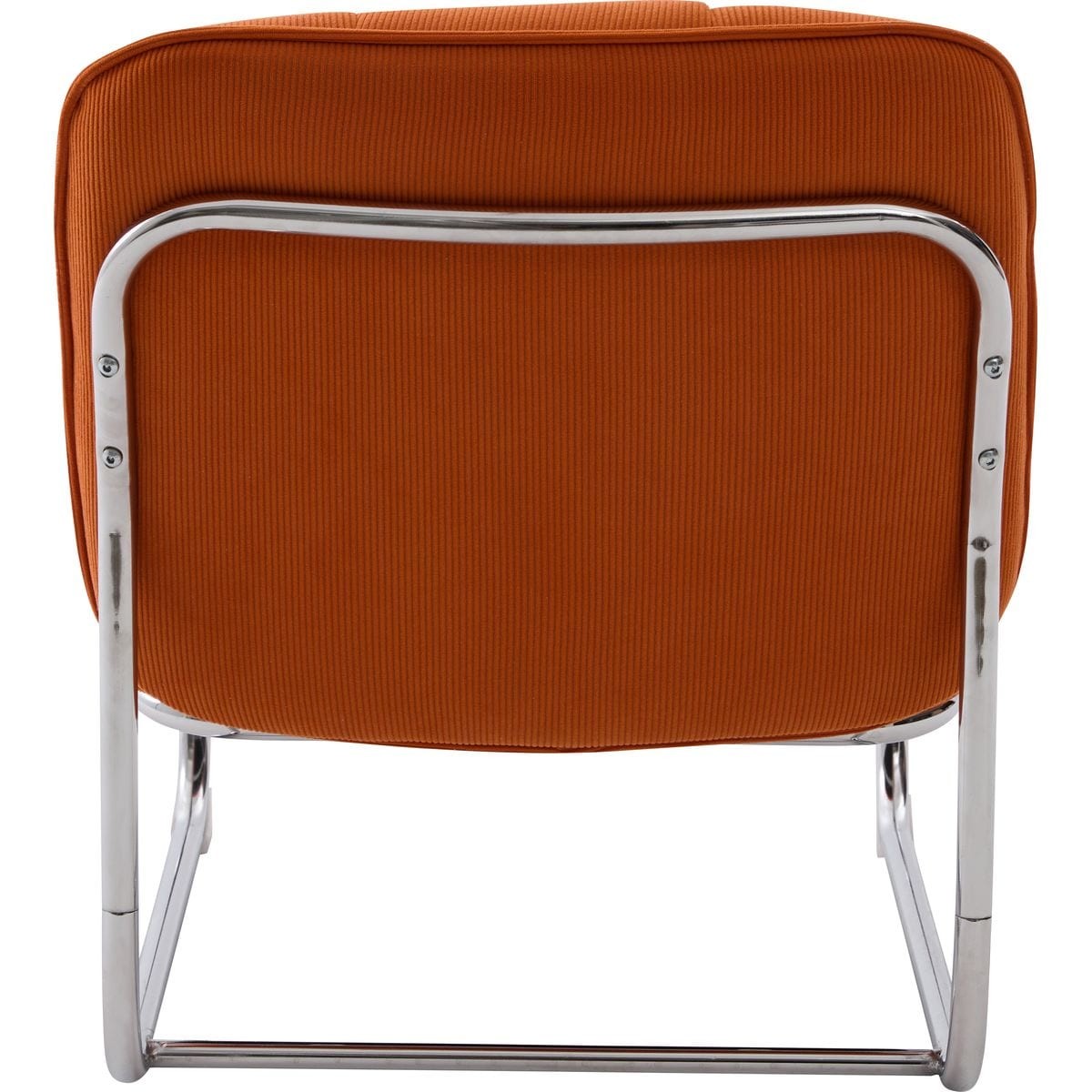 Fauteuil en velours côtelé et piètement chromé - MARVIN orange, HOMIFAB