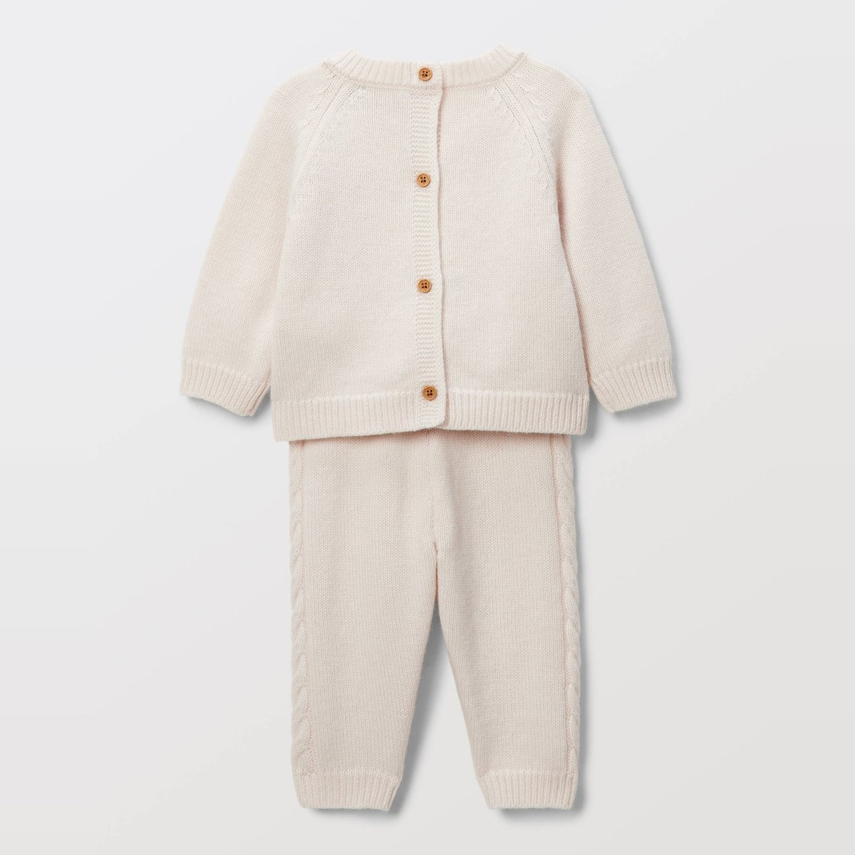 Ensemble pull et pantalon en tricot contenant de la laine naturel, BOUT'CHOU