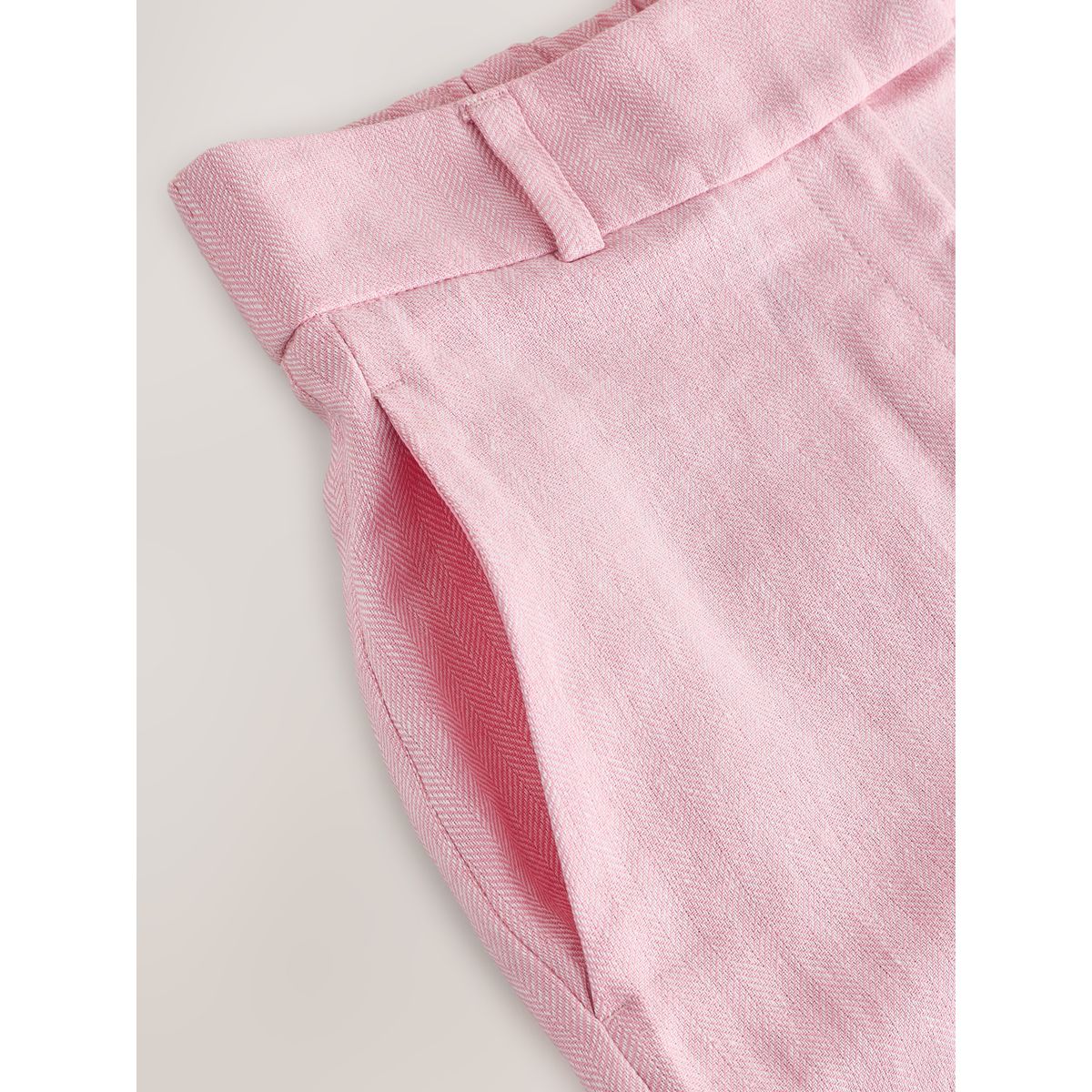 Short en lin majoritaire à chevrons rose, NEXT