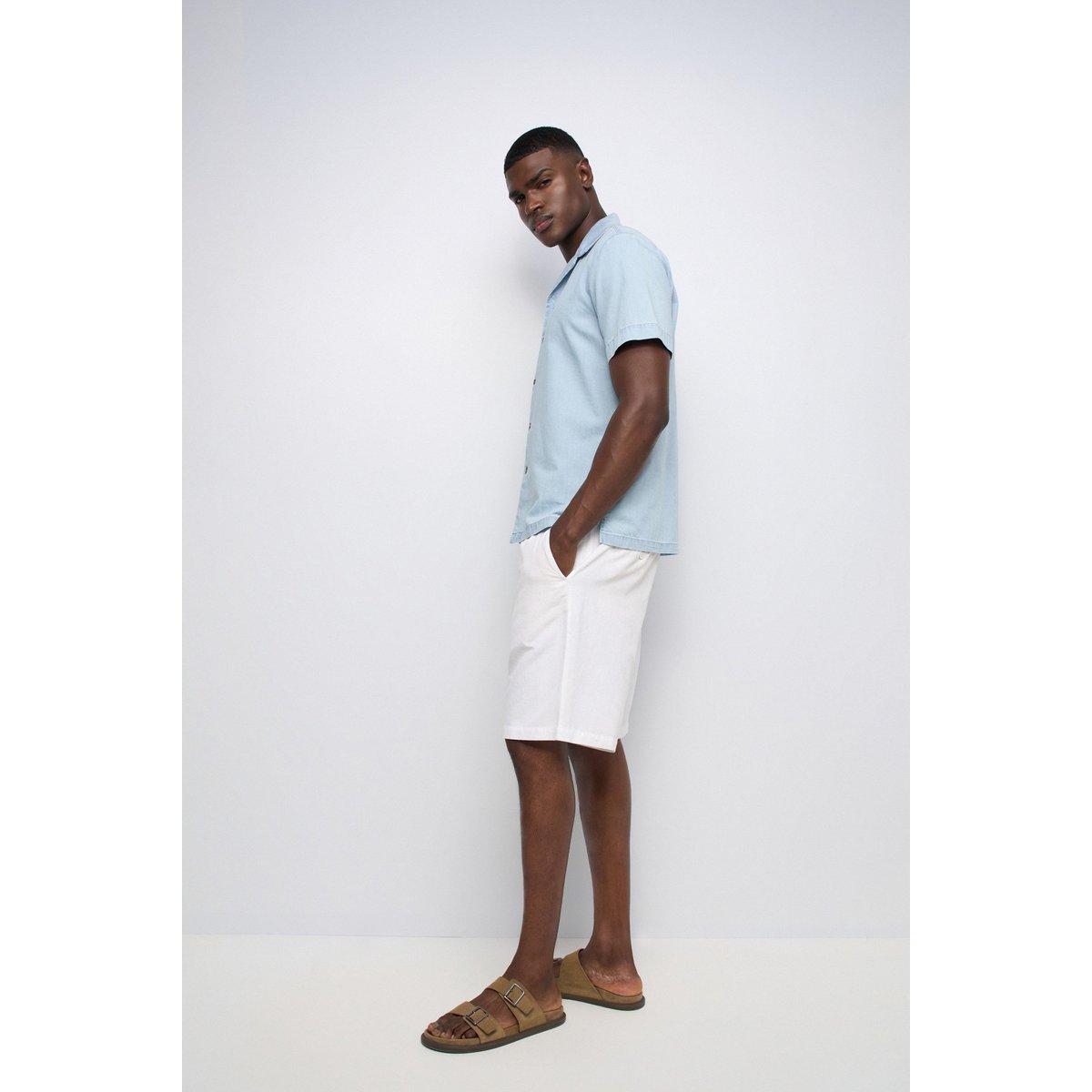 CHEMISE À MANCHES COURTES EN DENIM LÉGER bleu cobalt, SALSA JEANS