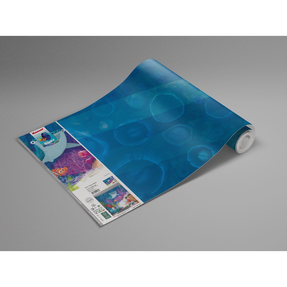 Papier peint Komar - Dory Aqua Party - 300 x 280 cm multicolore, HEXOA