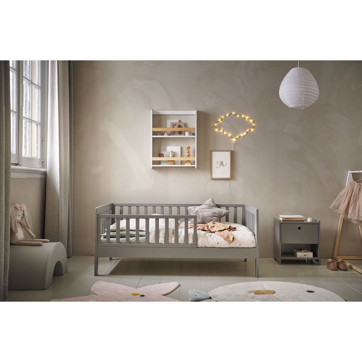 Table de nuit enfant avec tiroir «PLUME» PLUME gris, PETITE AMELIE