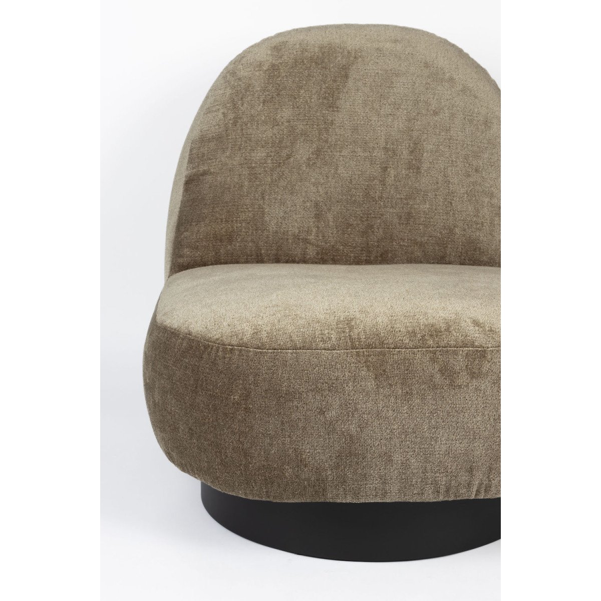 Fauteuil rotatif en tissu doux - EDEN vert, ZUIVER
