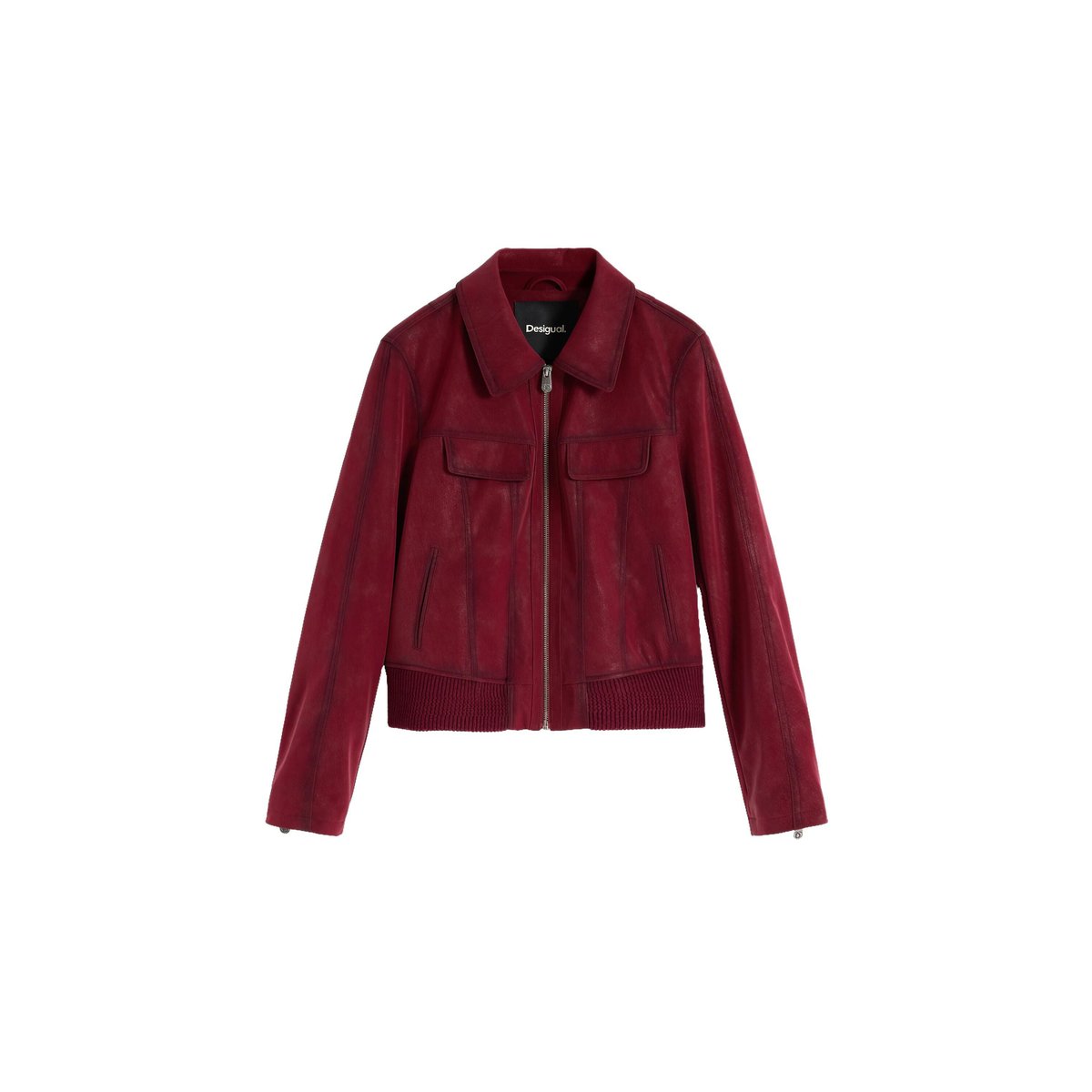 Blouson effet cuir rouge, DESIGUAL