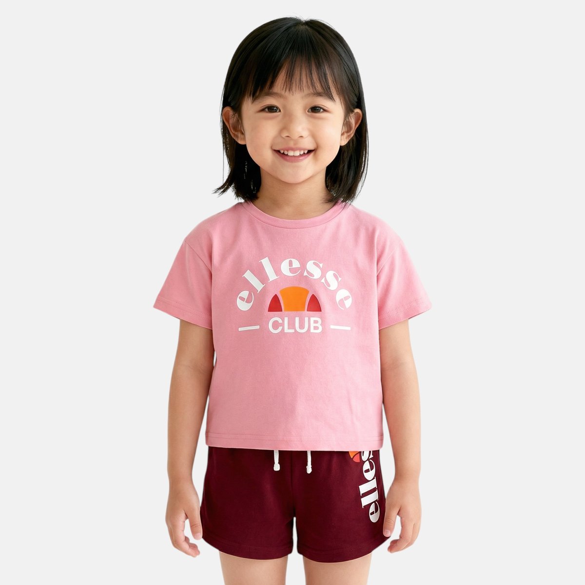 Ensemble t-shirt et short assorti MISS bordeaux, ELLESSE