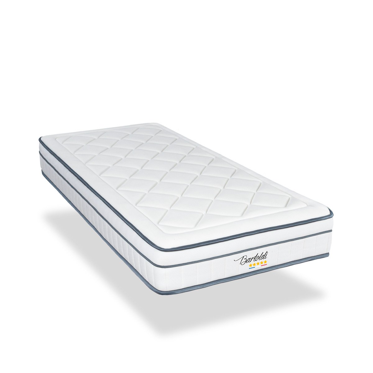 Matelas Ressorts Bartoldi 90x190 cm Accueil Mousse supersoft blanc, BELLECOUR