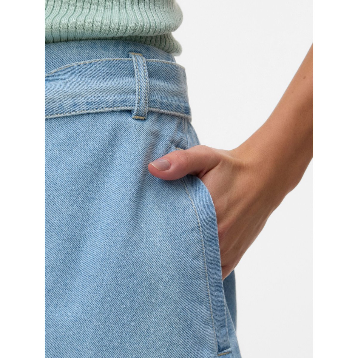 Jupe Courte light blue denim 1, VERO MODA