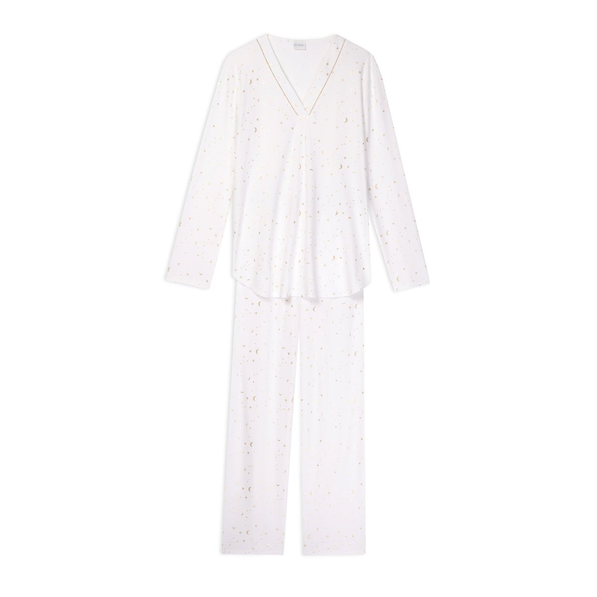 Pyjama en coton LUNA 102 ecru, LE CHAT