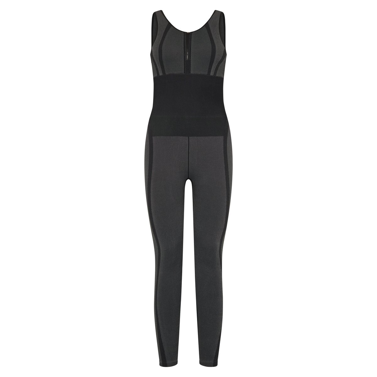 Combinaison de sport femme Selva effet gainant noir/gris moyen, BORN