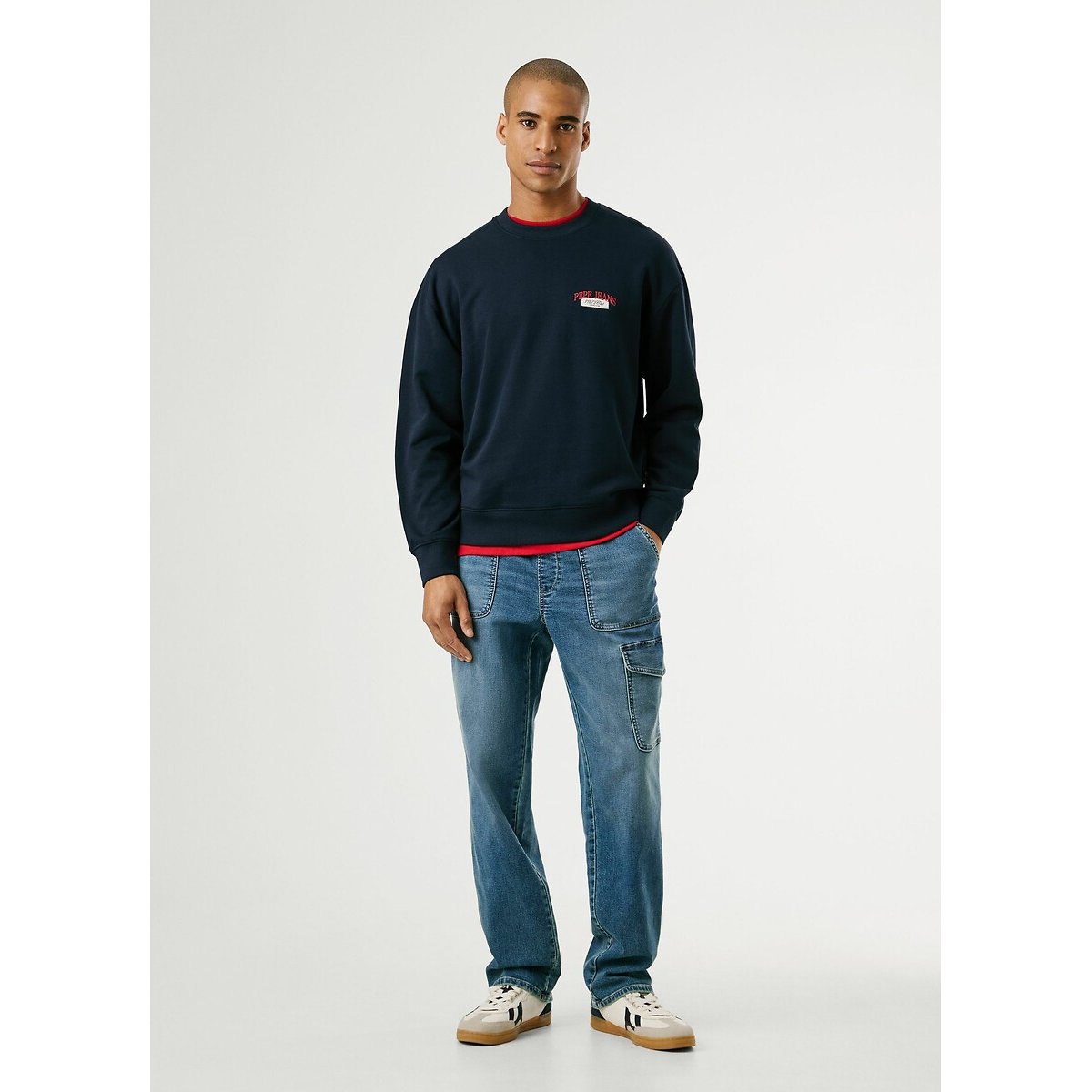 Mason Crew Neck Sweatshirt navy blue, PEPE JEANS