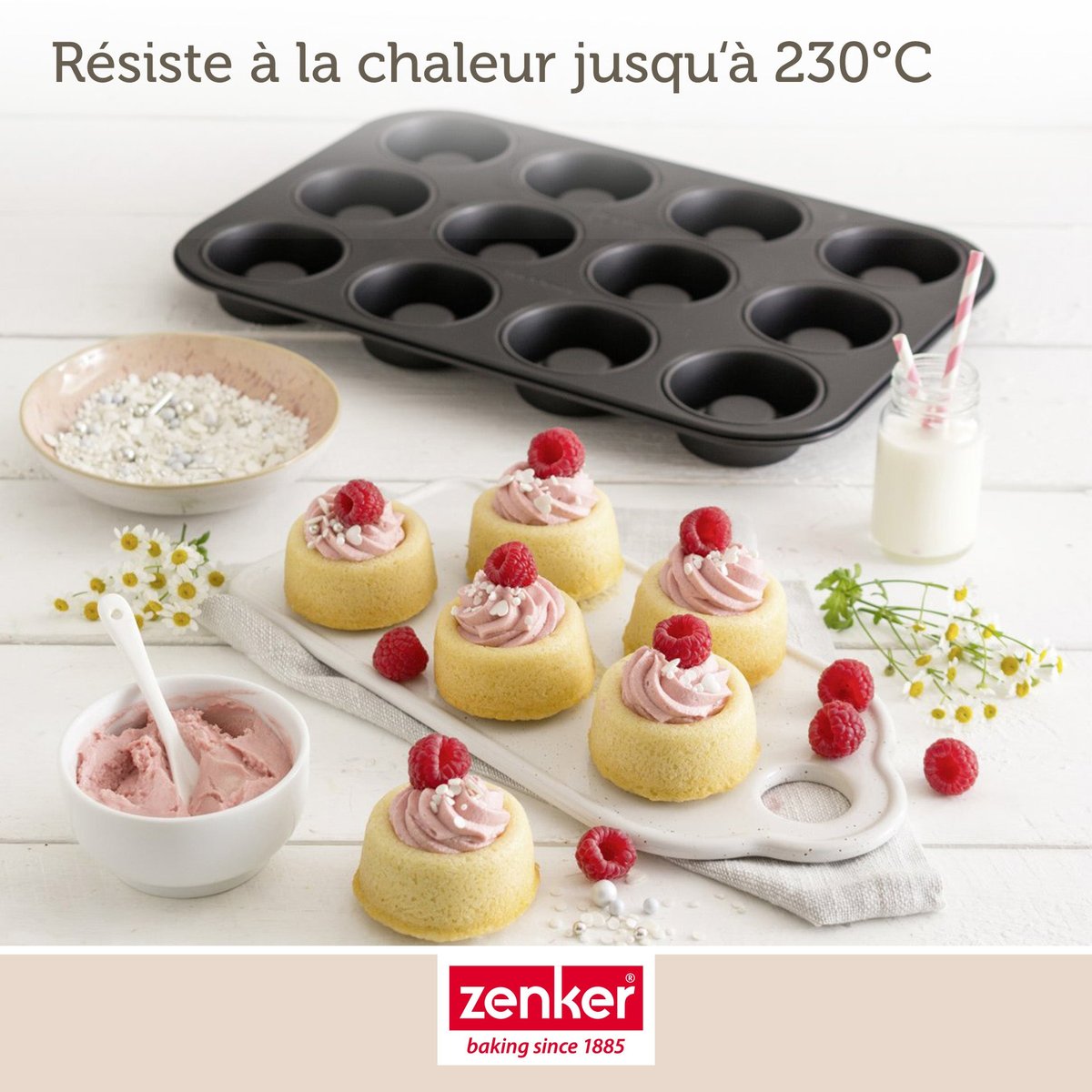 Ensemble de 2 Moules pour 24 babas au rhum SPÉCIAL CRÉATIVE noir, ZENKER