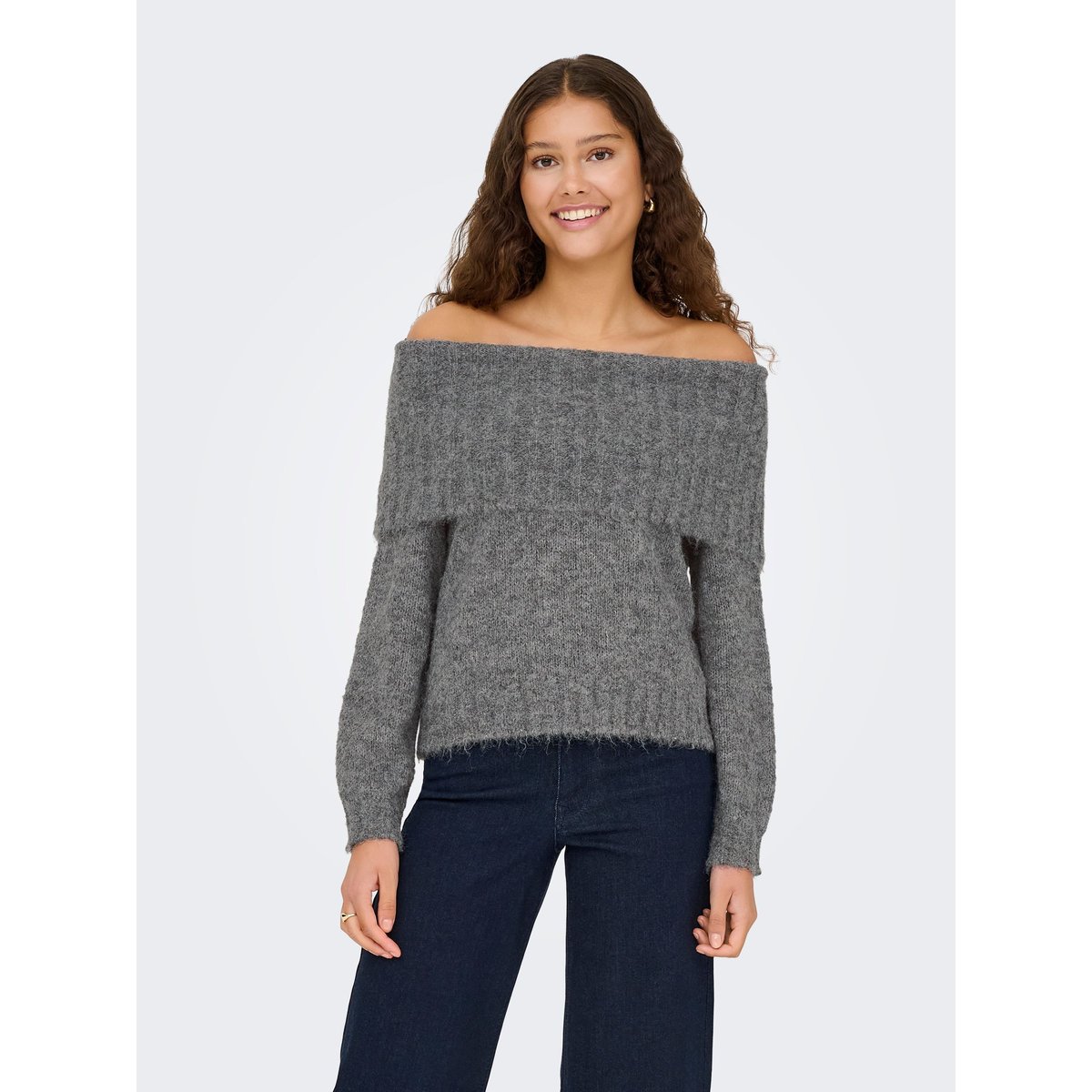 Pull En Maille medium grey melange 1, ONLY