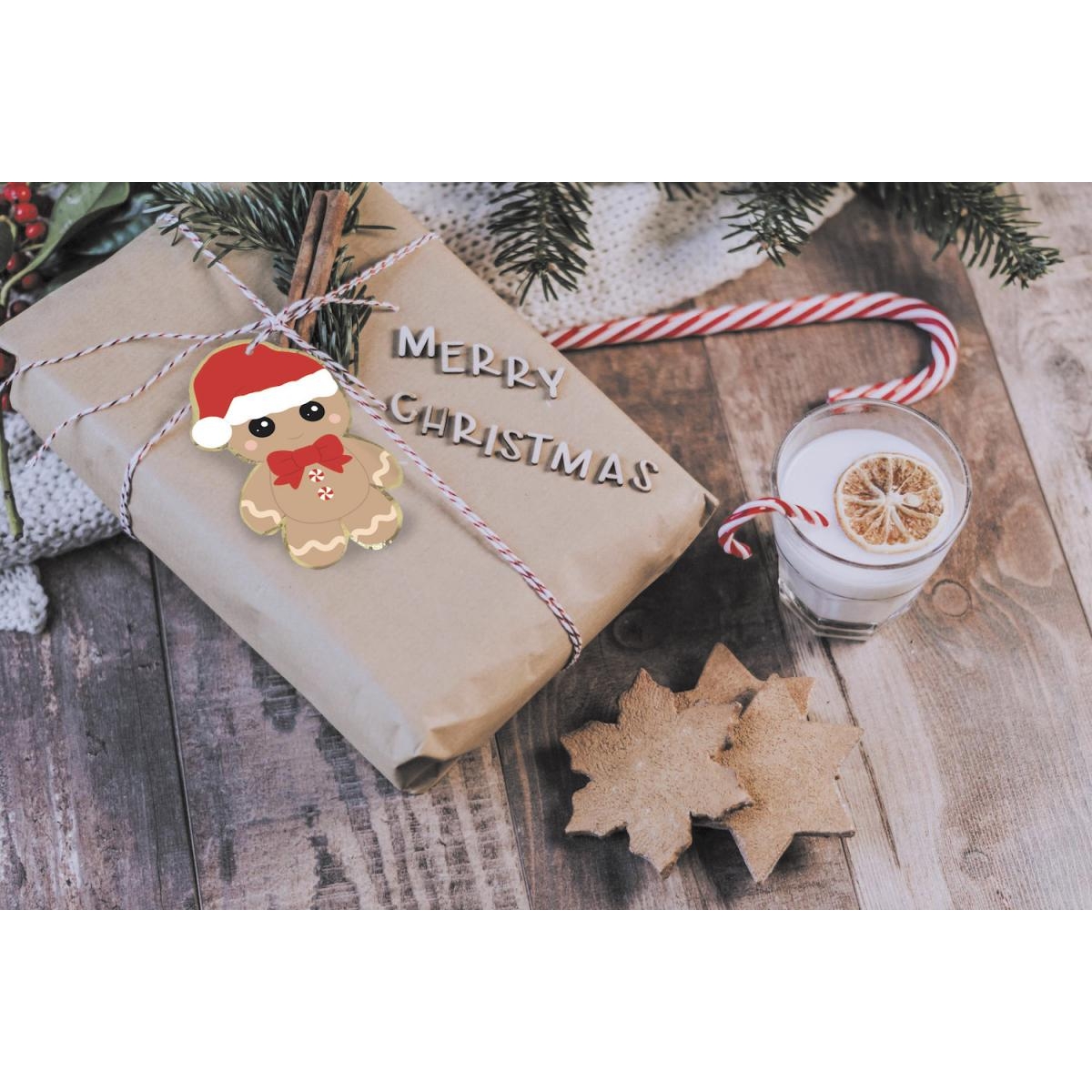 Etiquettes cadeaux sweety Xmas x10 couleur unique, PARTY PRO