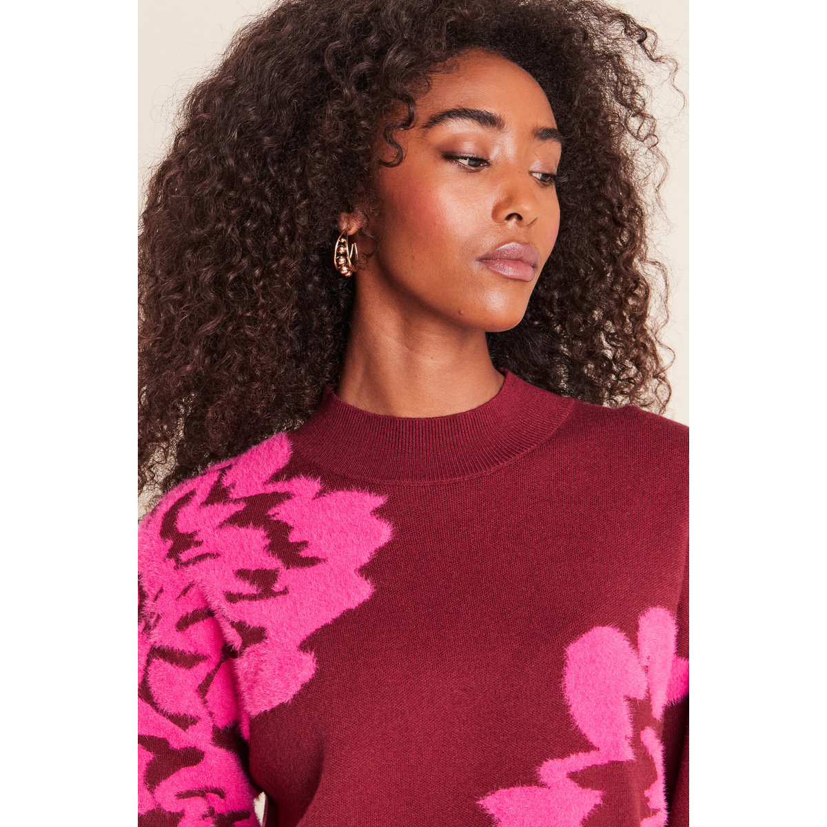 Pull col montant bordeaux, BREAL