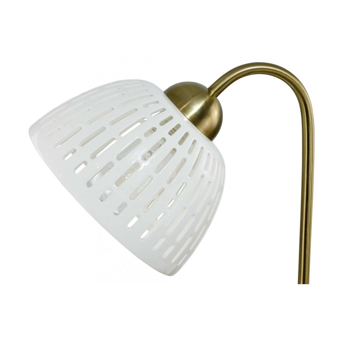 Lampe à poser en métal & céramique avec un cordon textile, TELIA blanc, C-CREATION