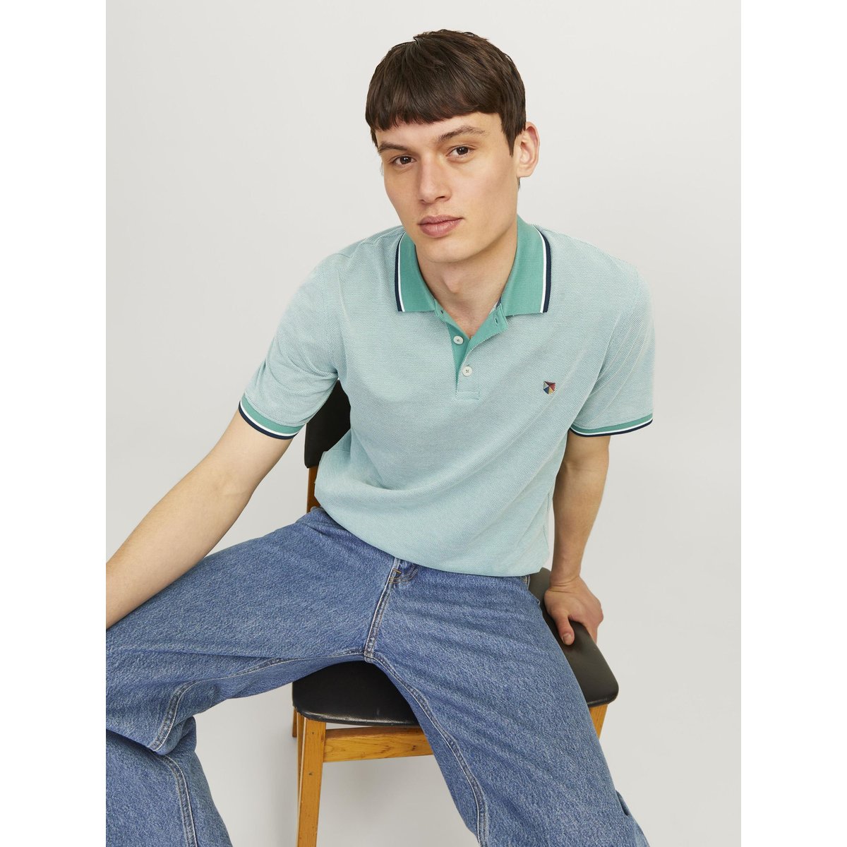 Polo droit maille piquée Jprbluwin verte - bottle green, JACK & JONES