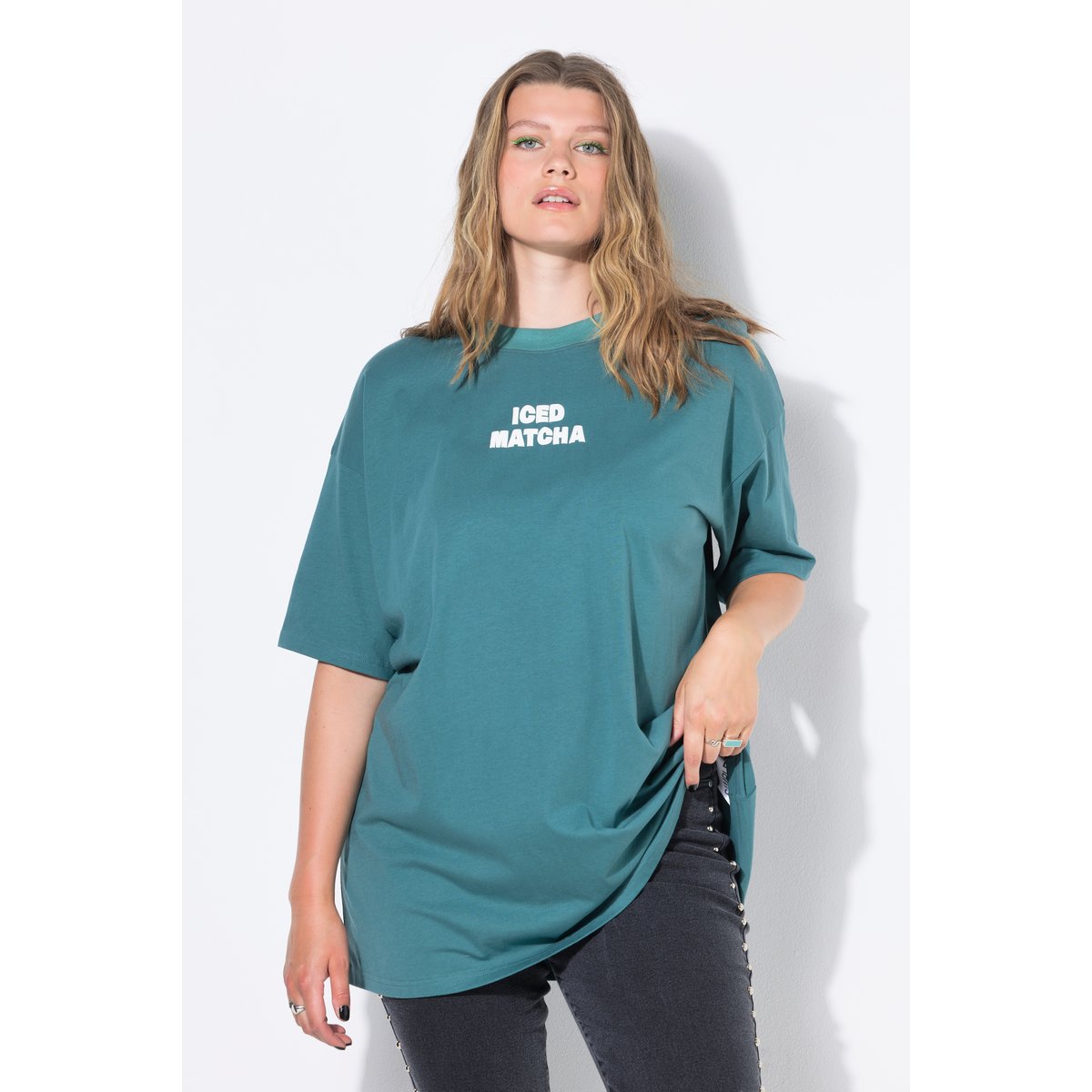T-shirt oversize, message 3D pétrole clair, STUDIO UNTOLD