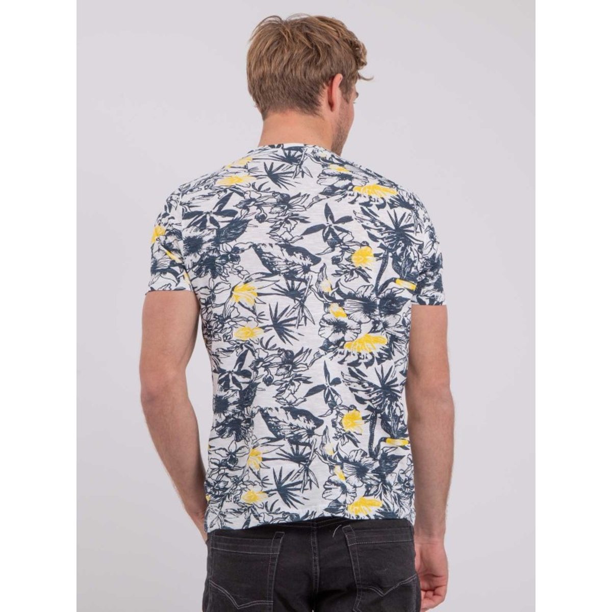 T-shirt Col Rond Pur Coton Nakiwi jaune, RITCHIE