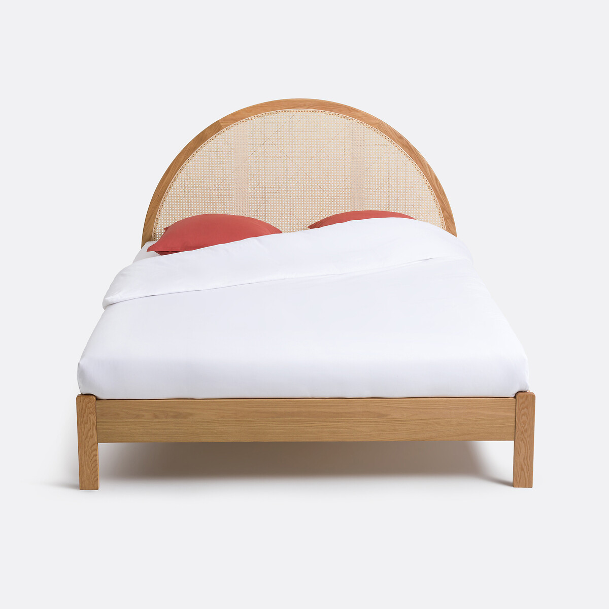Lit avec sommier et tête de lit cannage, Homi naturel, LA REDOUTE INTERIEURS