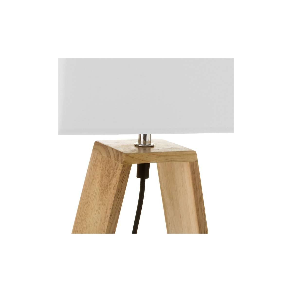Lampe à Poser Triangle Bois et Abat-jour Blanc - Hauteur 41cm blanc, WADIGA