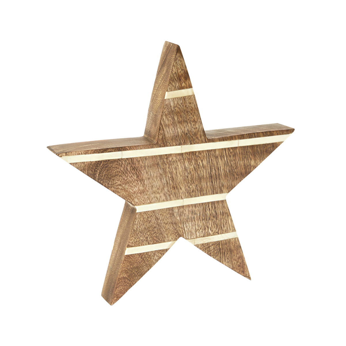 Étoile décorative en bois de mangue H29 marron, SIA DECO
