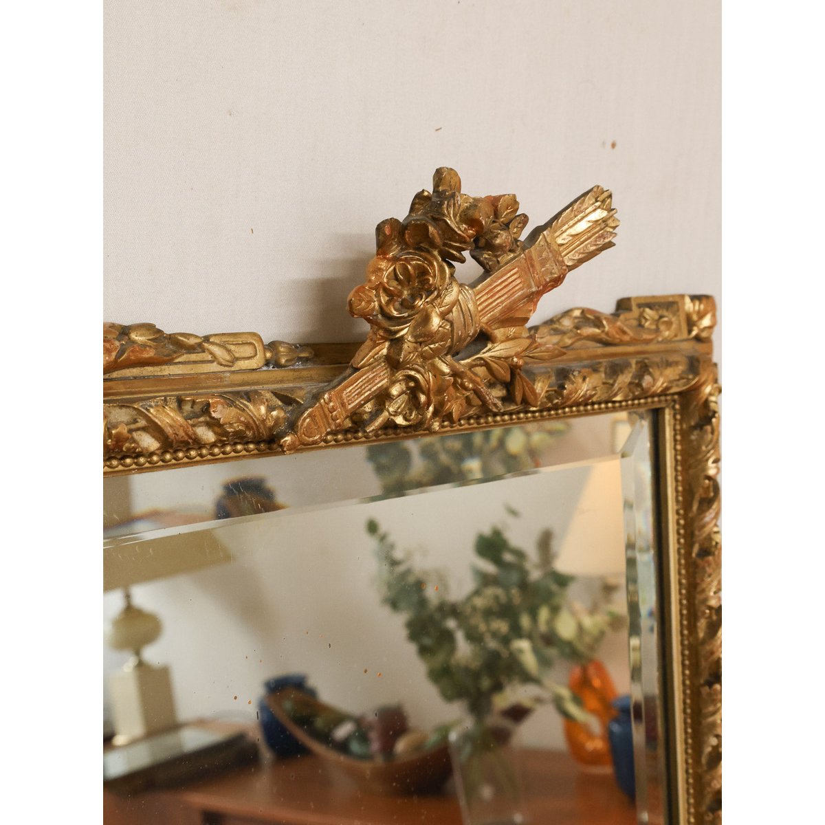 Miroir baroque en bois sculpté Georges N°1115 - Bon état doré, DEBONGOUT