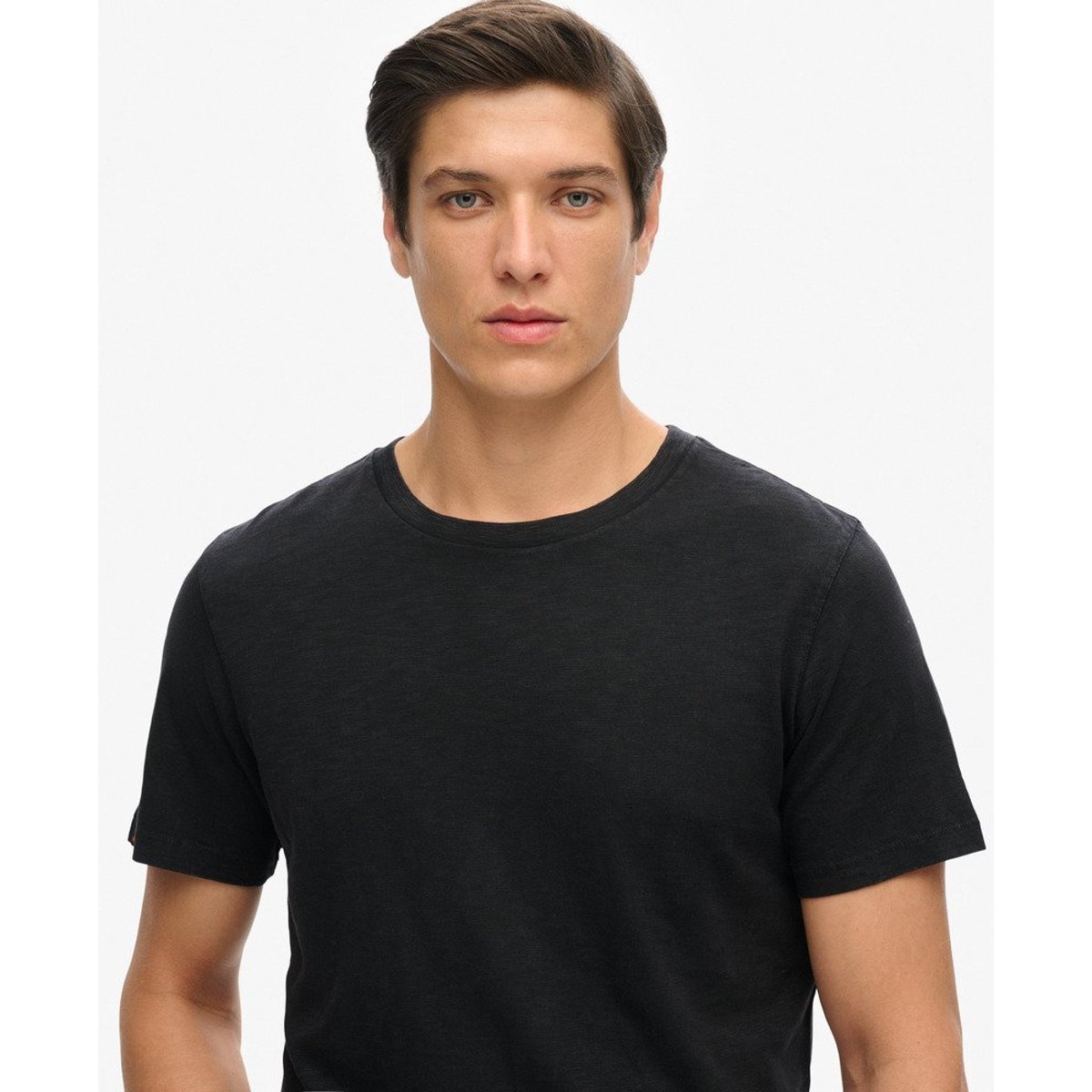 T-shirt ras-du-cou flammé à manches courtes noir, SUPERDRY