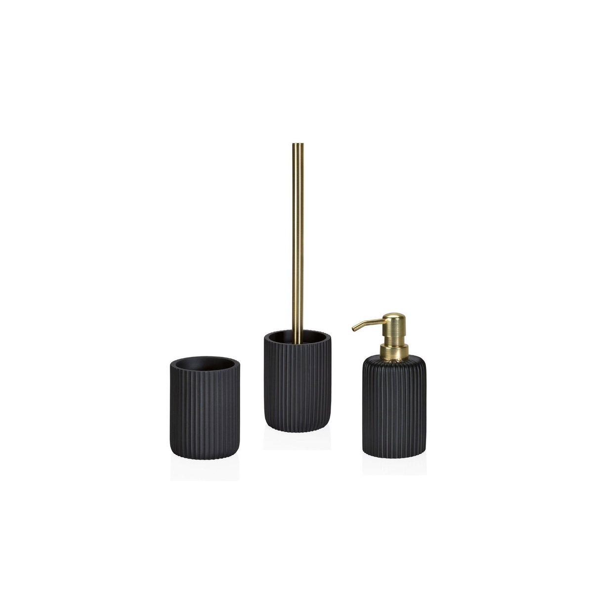 Distributeur de Savon en Résine Noire et ABS Doré Stripes noir, WADIGA
