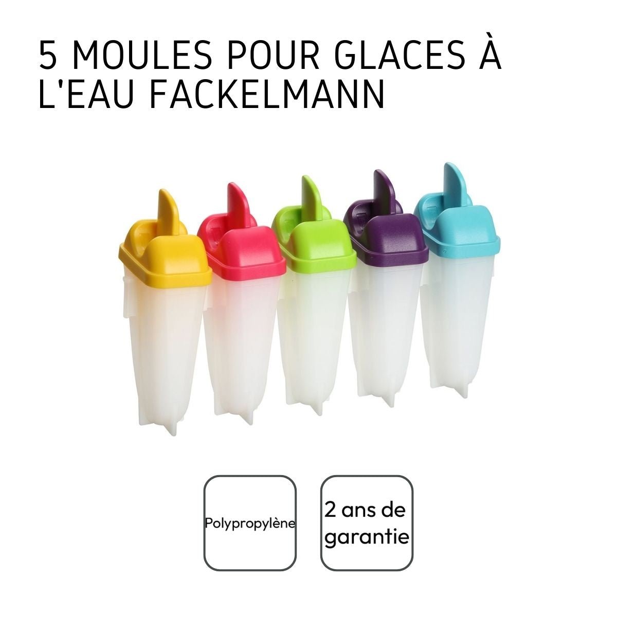 Lot de 2 moules à glaces 11,5/11,5 cm COLORS EDITION blanc, FACKELMANN