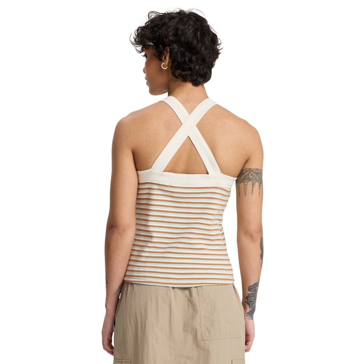Débardeur RIZA STRIPED marron tobacco riza stripe, QUIKSILVER