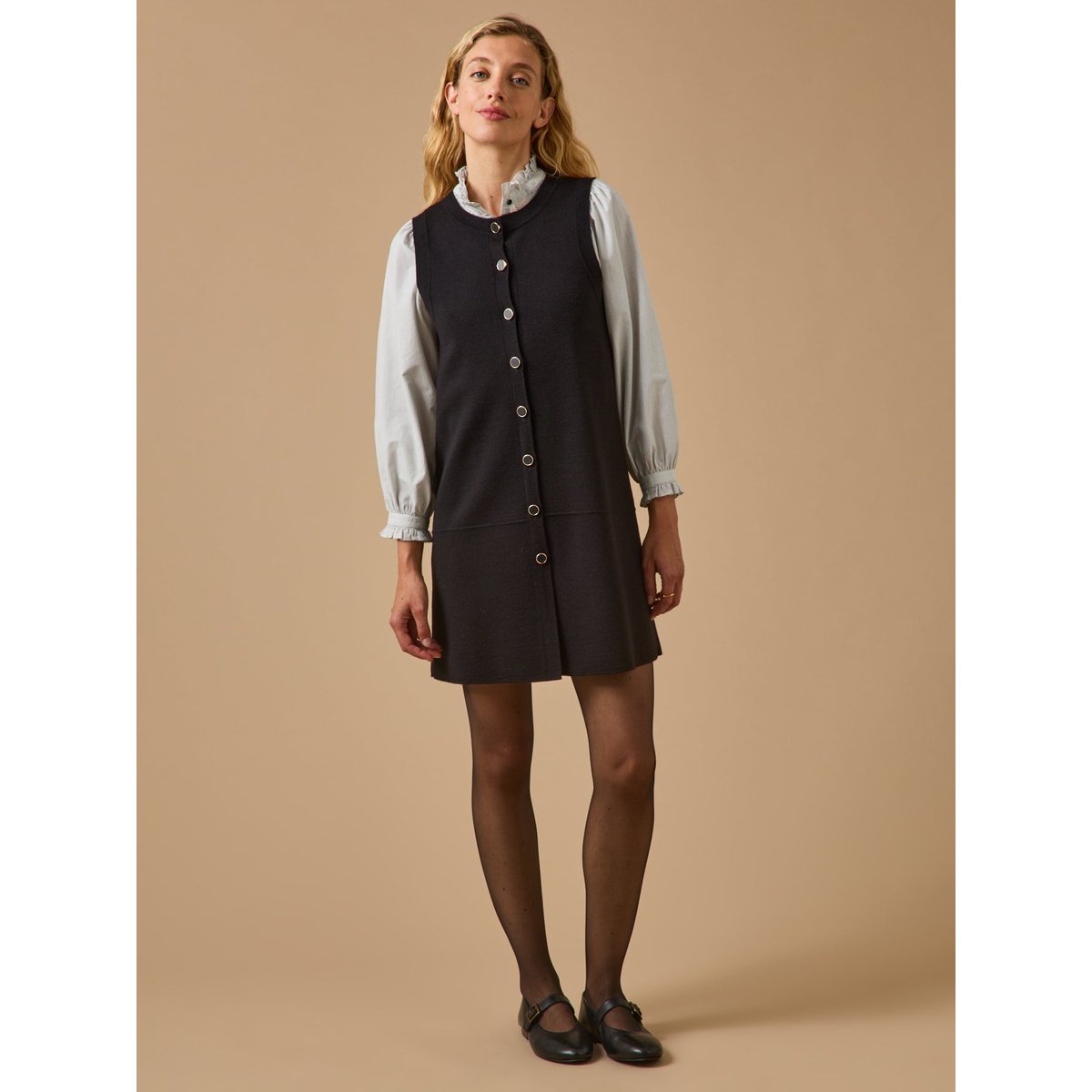 Robe sans manches maille milano noir, CYRILLUS