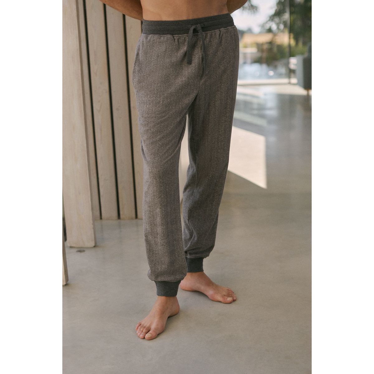 Pyjama thermique à ourlets élastiques gris, NEXT