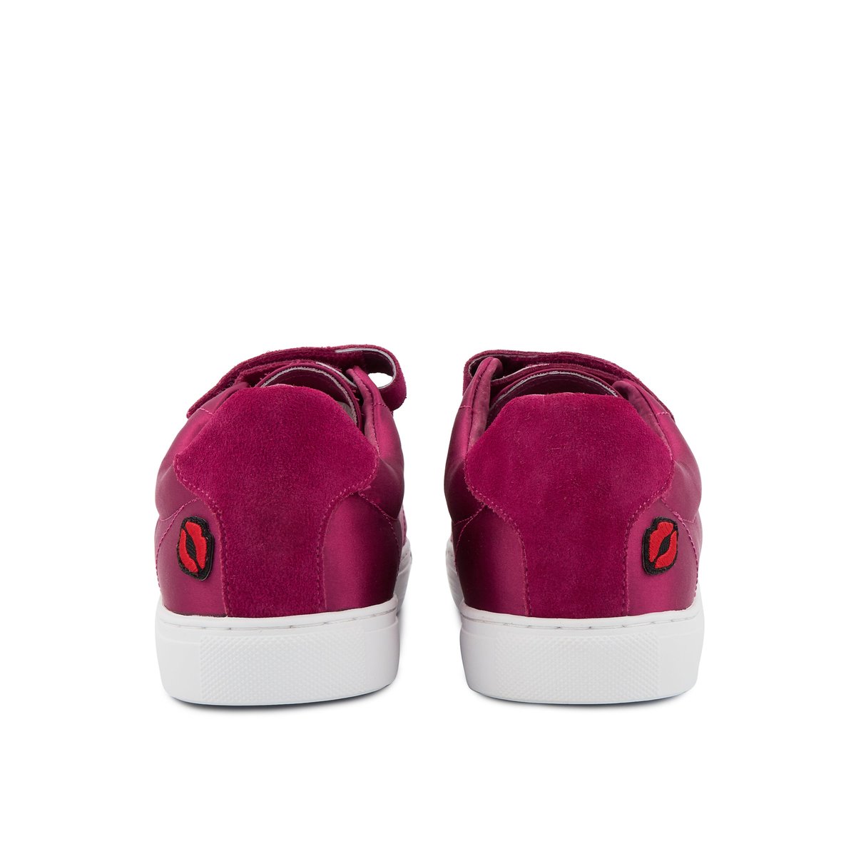 Baskets en tissu Edith Satin Amour Framboise framboise, BONS BAISERS