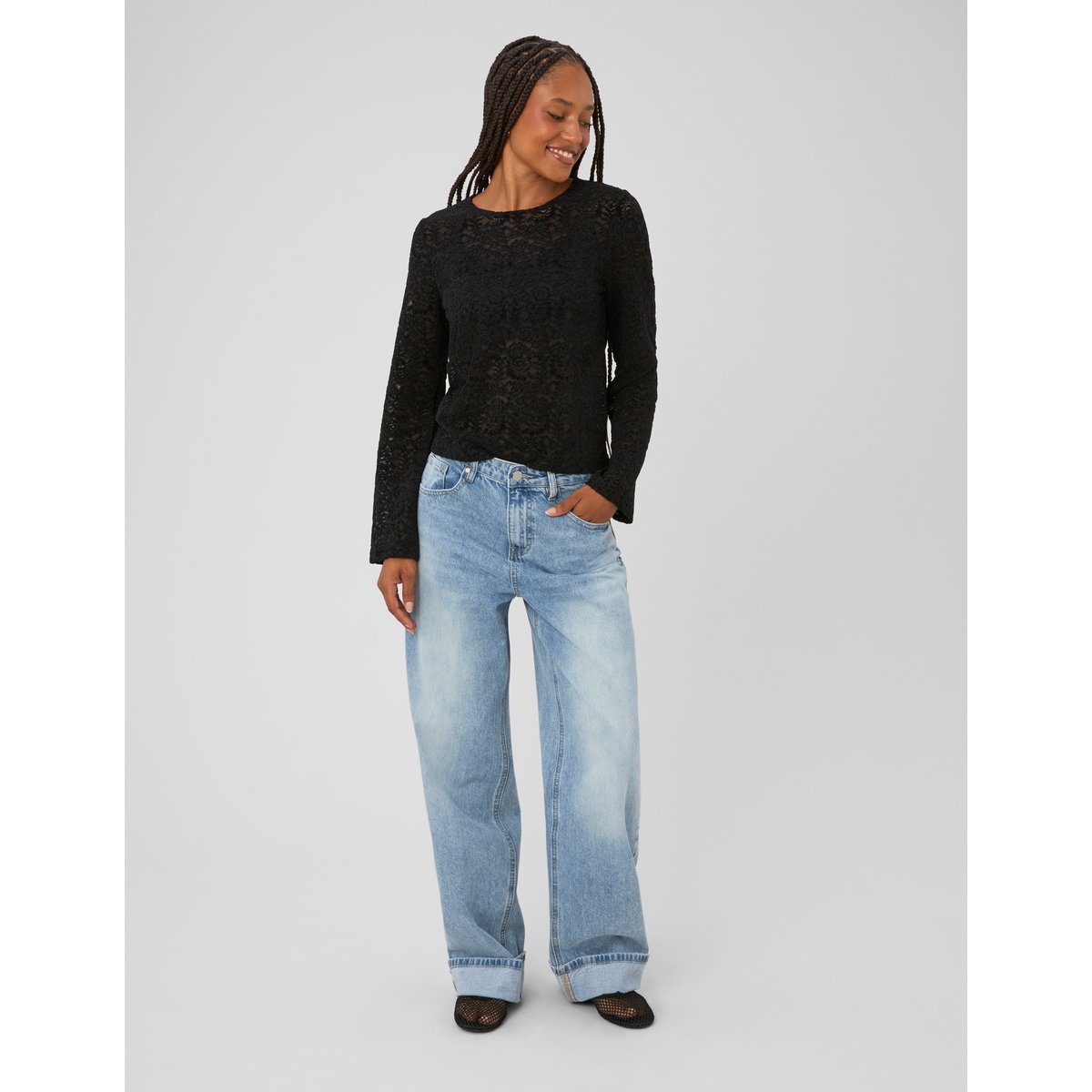 Top dentelle flock noir, BZB