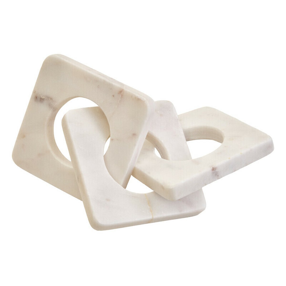 Decor Marble Three Link Square Chain in White white, FIFTY FIVE SOUTH