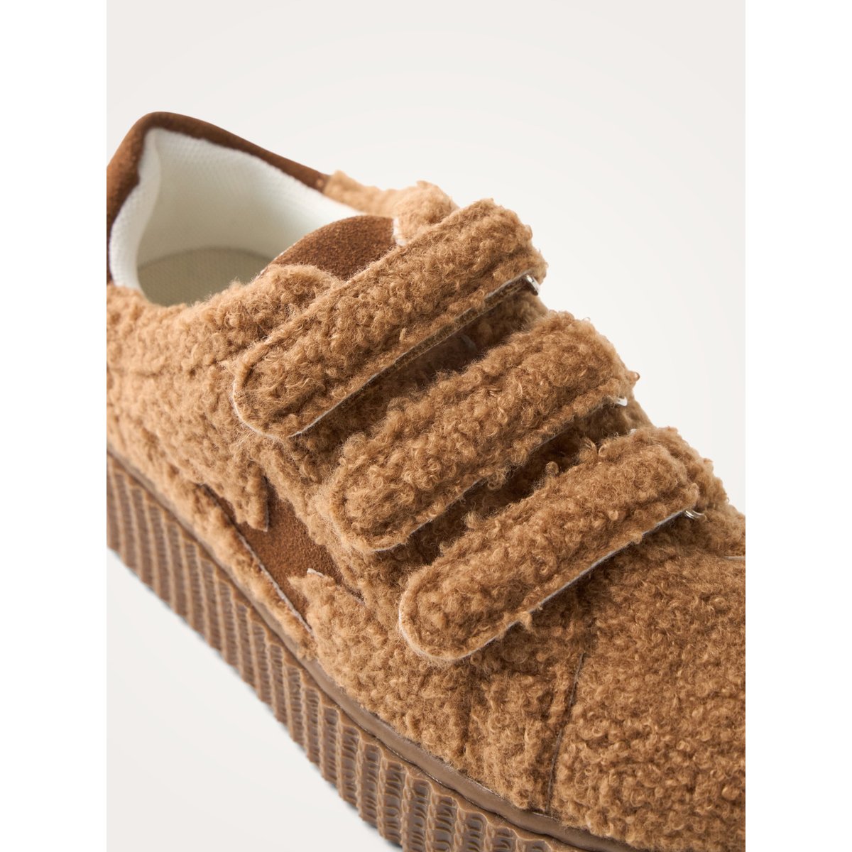 Baskets éclair à scratchs Mini MAGGIE Plush camel, VANESSA WU