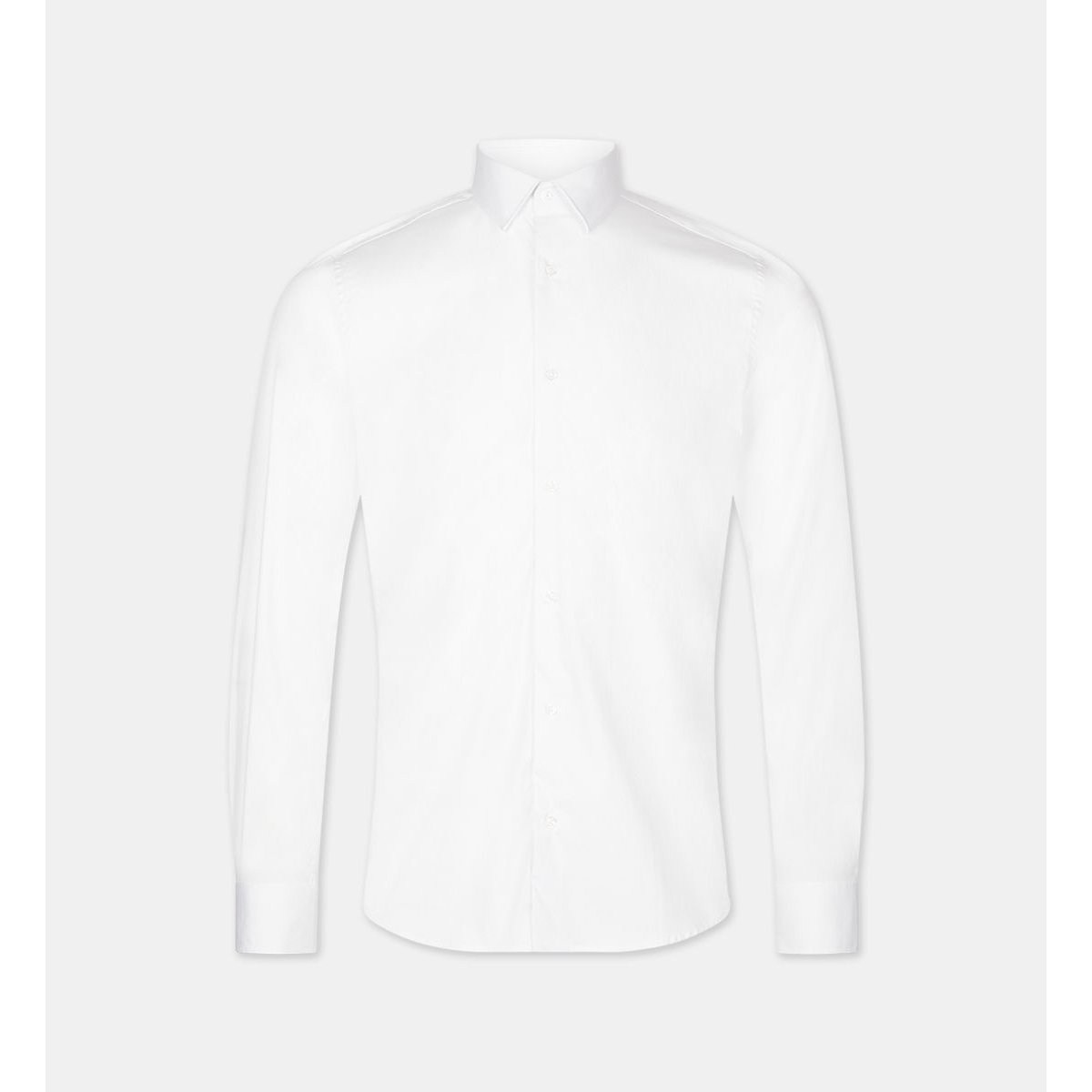 Chemise ajustée mstretch en coton bio mélangé blanc, GALERIES LAFAYETTE