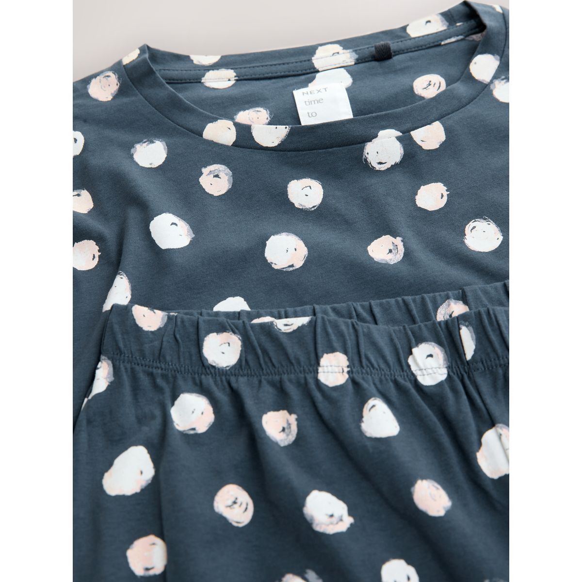 Pyjama à manches longues bleu marine à pois, NEXT