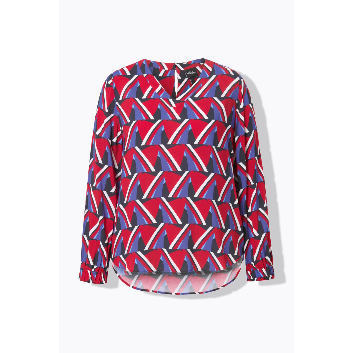 Blouse imprimé graphique rouge rubis, ULLA POPKEN